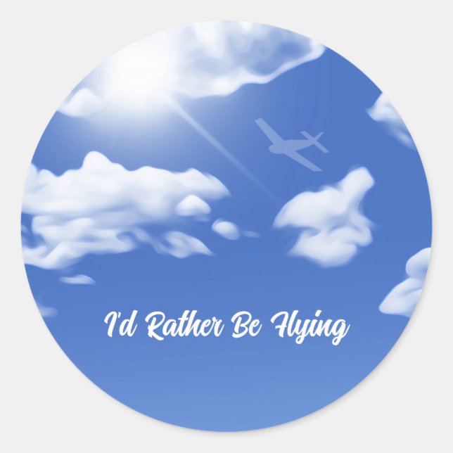 "Ich fliege lieber" Flugzeug-Round-Sticker-Gefalle Runder Aufkleber (Vorderseite)