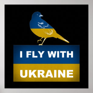 Ich fliege mit der Ukraine, dem Nationalen Nachtig Poster