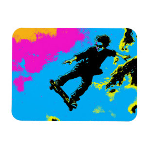 Ich fliege - Skateboarder Magnet