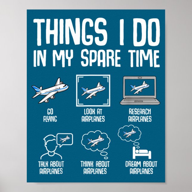 Ich Flugzeug Dinge Freizeit Flugzeug Poster (Vorne)