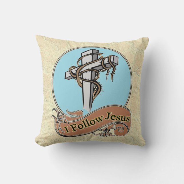 Ich folge Jesus Kissen (Vorderseite)