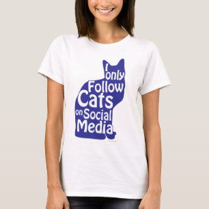 Ich folge Katzen nur knackig soziales Motto Licht T-Shirt