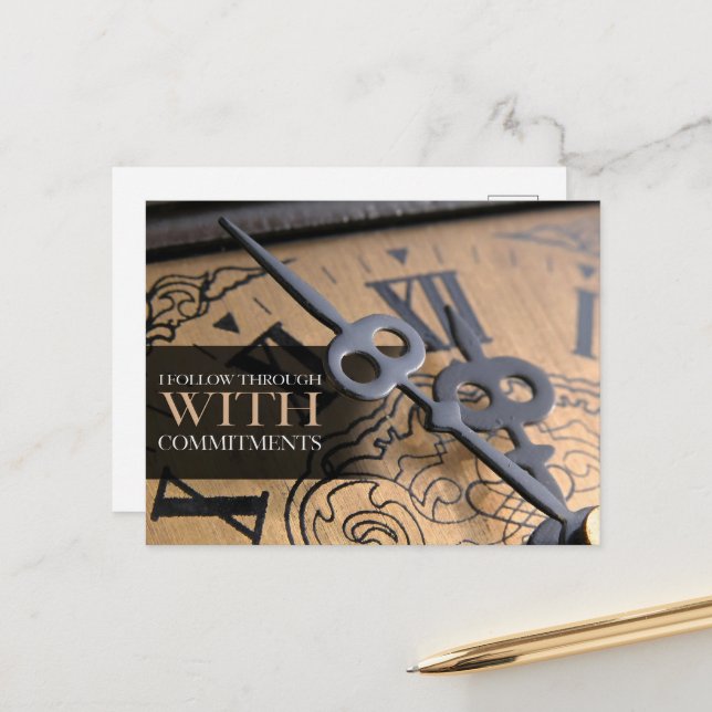 "Ich folge" Motivation Affirmation Postkarte (Vorderseite/Rückseite Beispiel)