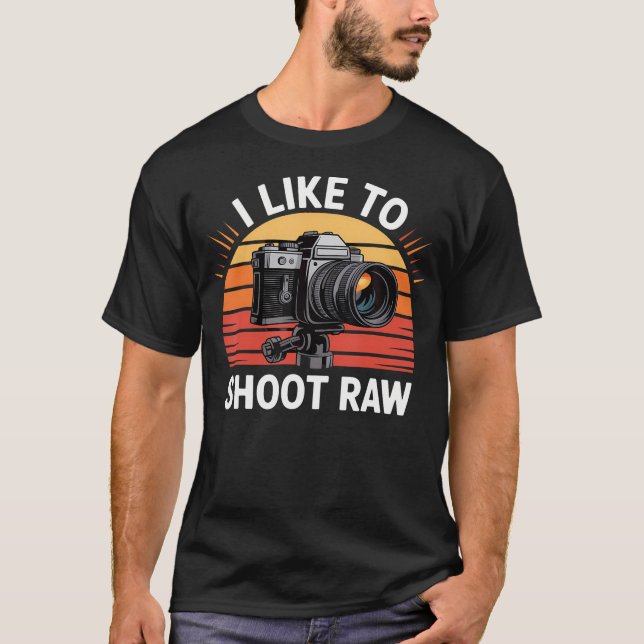 Ich fotografiere gerne im Raw-Format Kamera-Design T-Shirt (Vorderseite)