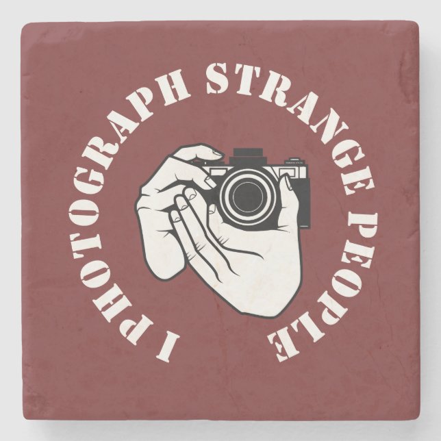 Ich fotografiere seltsame Menschen Steinuntersetzer (Vorderseite)