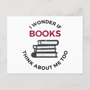 Ich frage mich, ob Bücher auch an mich denken - Fu Feiertagspostkarte