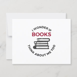 Ich frage mich, ob Bücher auch an mich denken - Fu RSVP Karte