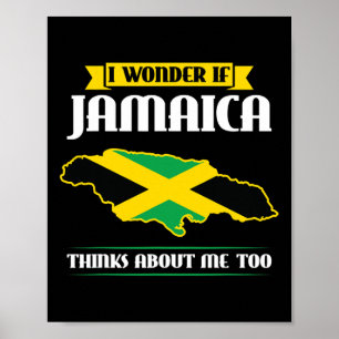 Ich frage mich, ob Jamaika auch an mich denkt Flag Poster