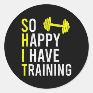 Ich freue mich also, Bodybuilding Gym Weightli zu  Runder Aufkleber