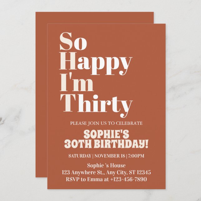 Ich freue mich also, dass ich dreissig dreist drei einladung (Vorne/Hinten)