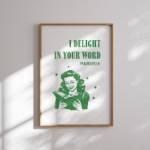 Ich freue mich in Ihrem Word Green Retro Christlic