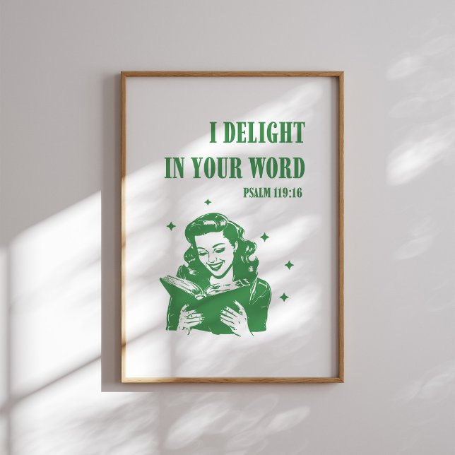 Ich freue mich in Ihrem Word Green Retro Christlic Poster (Von Creator hochgeladen)