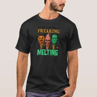Ich friere Melting Funny Halloween Eiscreme Spion T-Shirt
