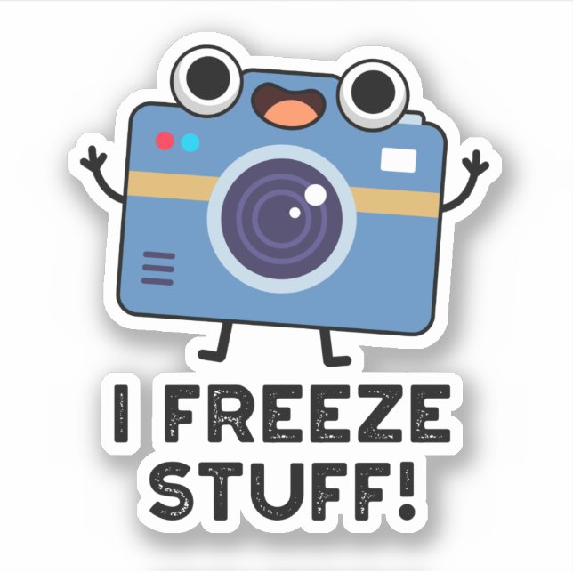Ich friere Stuff Funny Camera Puff Aufkleber (Vorderseite)