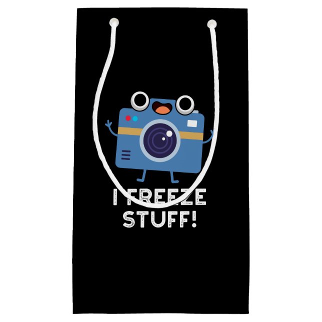 Ich friere Stuff Funny Camera Puff Dark BG Kleine Geschenktüte (Vorderseite)