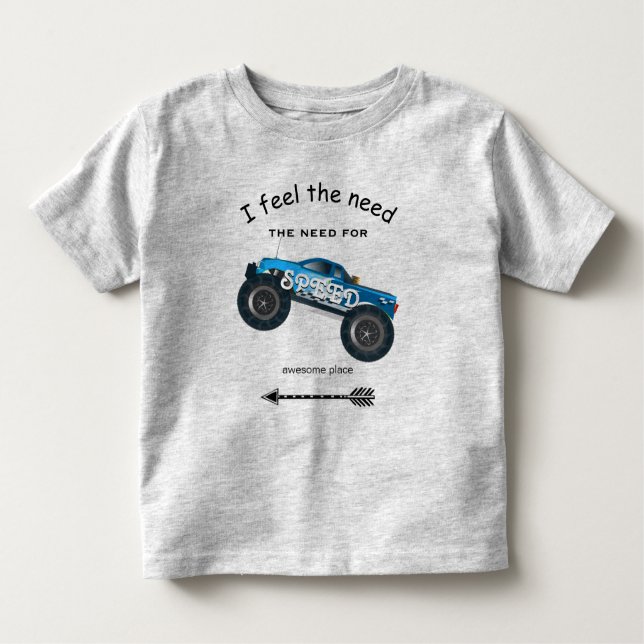 Ich fühle den Need for Speed Arrow & Monster Truck Kleinkind T-shirt (Vorderseite)