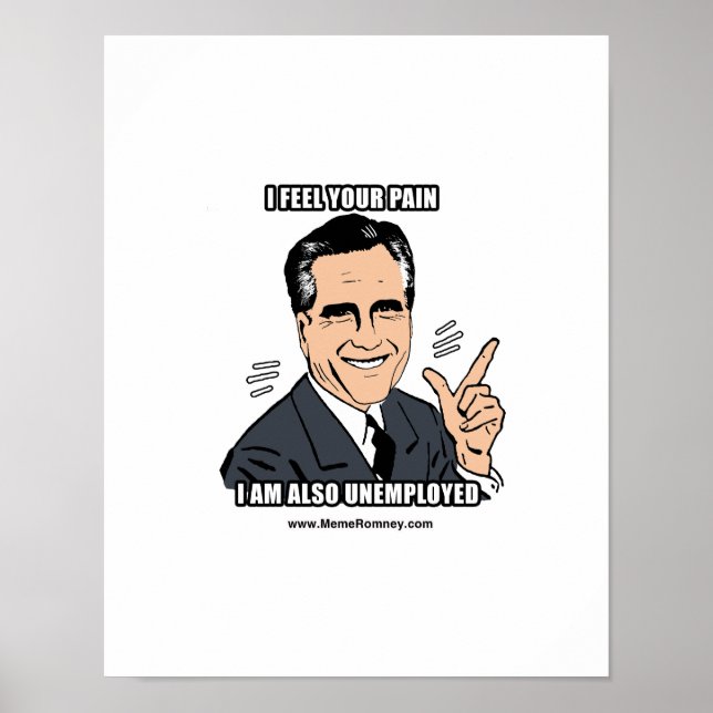 ICH FÜHLE IHREN SCHMERZ, ICH BIN AUCH ARBEITSLOS POSTER (Vorne)