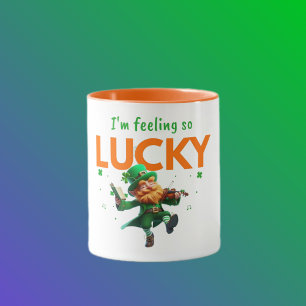 Ich fühle mich so glücklich tanzender Leprechaun S Tasse