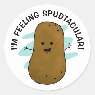 Ich fühle mich spudtakulär Kartoffel Runder Aufkleber