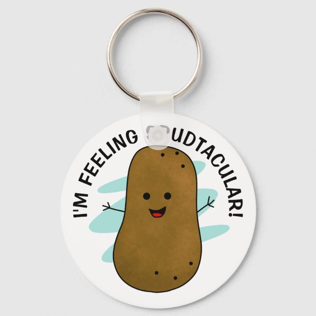 Ich fühle mich spudtakulär Kartoffel Schlüsselanhänger (Vorderseite)