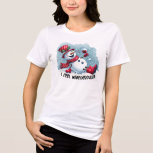 Ich fühle mich wine-derfull lustige Snowman Drinki Tri-Blend Shirt