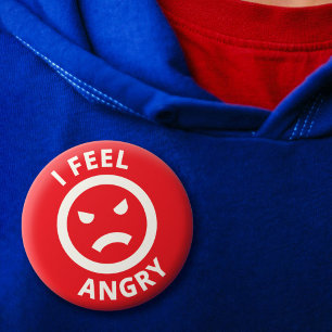 Ich fühle mich wütend auf Red Emoji Face Emotion Button