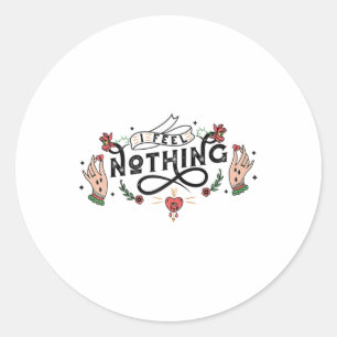 Ich fühle nichts, Tattoo Style Anti Valentine Ragl Runder Aufkleber