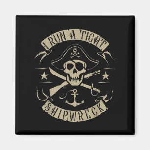 Ich führe ein kurzes Schiffswrack-Funny Pirate-Zit Magnet