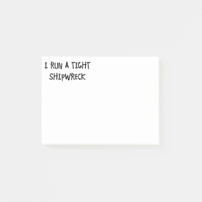 Ich führe ein strenges Schiffswrack aus Post-it Klebezettel (Vorderseite)