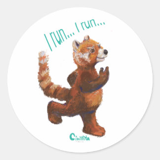 Ich führe Joggen Red Panda Sticker aus