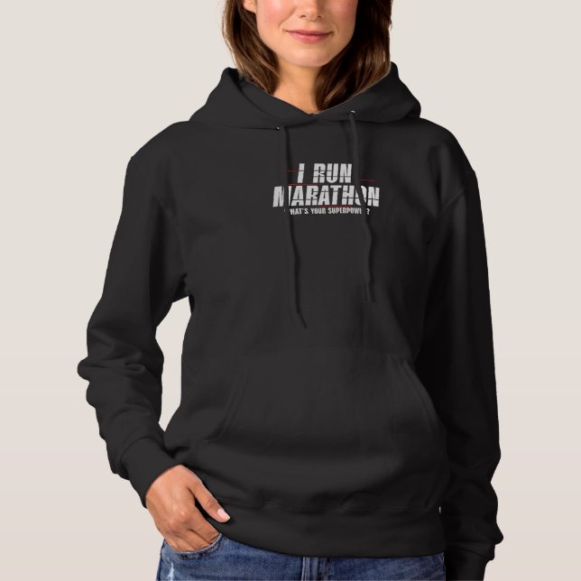 Ich führe Marathon Runner Marathon Apparel Hoodie (Vorderseite)