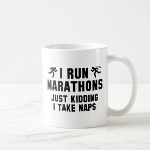 Ich führe Marathons aus Kaffeetasse