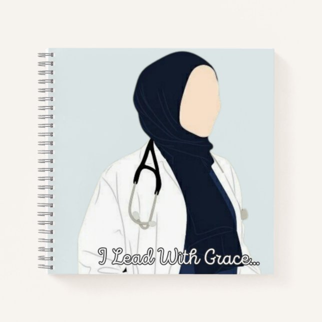 Ich führe mit Grace - Hijabi Doctor Notebook Notizbuch (Vorderseite)