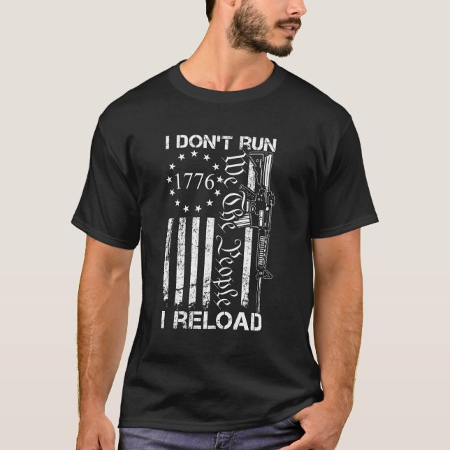 Ich führe nicht aus, dass ich die USA Flag Pro Gun T-Shirt (Vorderseite)