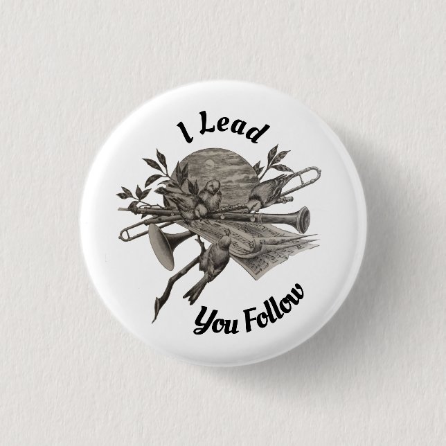 Ich führe Sie zu Vintagen Bandinstrumenten Button (Vorderseite)