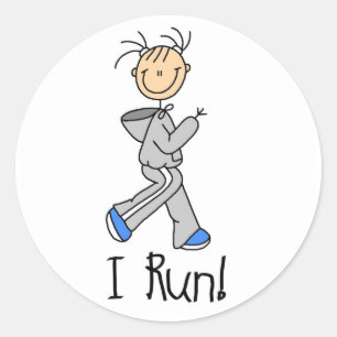Ich führe T - Shirt und Geschenke aus Runder Aufkleber