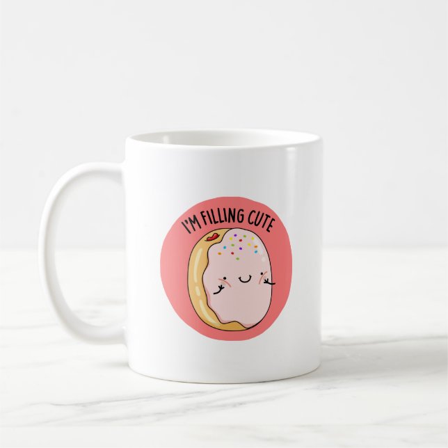 Ich fülle den Niedlichen Funny Jelly Donut Pun Kaffeetasse (Links)