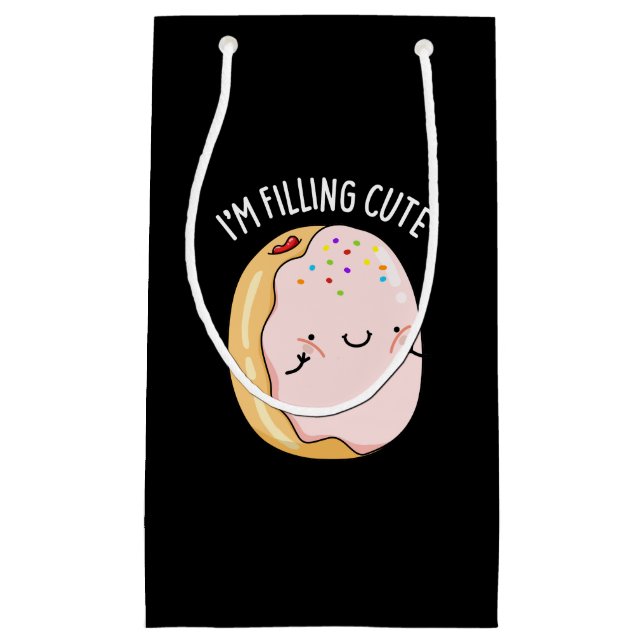 Ich fülle Niedliche Funny Jelly Donut Pun Dark BG Kleine Geschenktüte (Vorderseite)