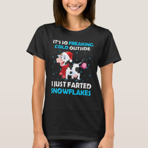 Ich furzte gerade Schneeflocken Kuh Weihnachten Sa T-Shirt