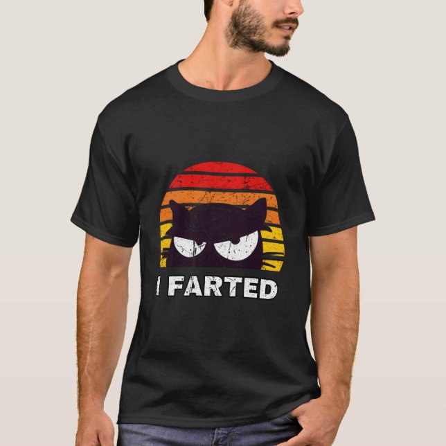 Ich fütterte hinterlistige Katze Dad Joke Distress T-Shirt (Vorderseite)