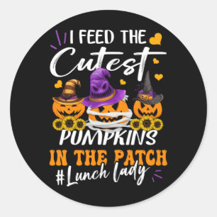 Ich Fütterte Niedliche Pumpkins in der Patch-Lunch Runder Aufkleber