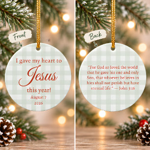 Ich gab Jesus mein Herz zu Weihnachten Keramik Ornament