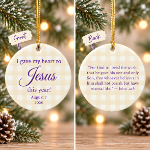 Ich gab Jesus mein Herz zu Weihnachten Keramik Ornament