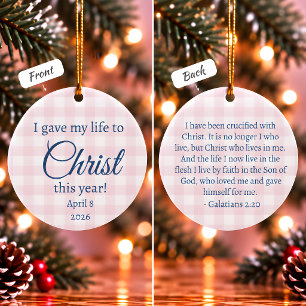 Ich gab mein Leben an Christus Weihnachten Keramik Ornament