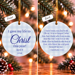 Ich gab mein Leben an Christus Weihnachten Keramik Ornament