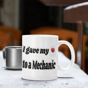 Ich gab meinem Herz einen mechanischen schwarzen T Kaffeetasse