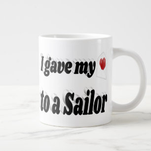 Ich gab meinem Herz einen schwarzen Sailor-Text Jumbo-Tasse