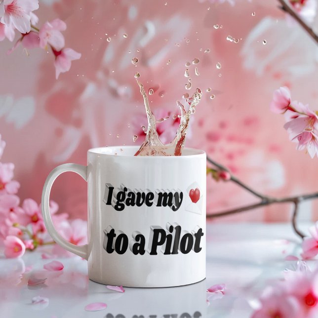 Ich gab meinem Herz einen schwarzen Text von Pilot Kaffeetasse (Von Creator hochgeladen)