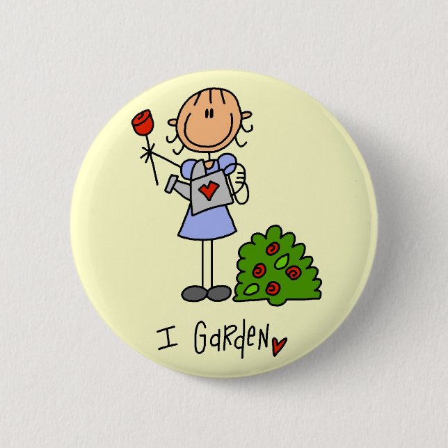 Ich Garten T-Shirts und Geschenke Button (Vorderseite)
