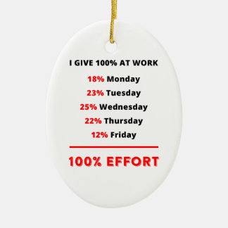 ICH GEBE 100% BEI DER ARBEIT KERAMIKORNAMENT